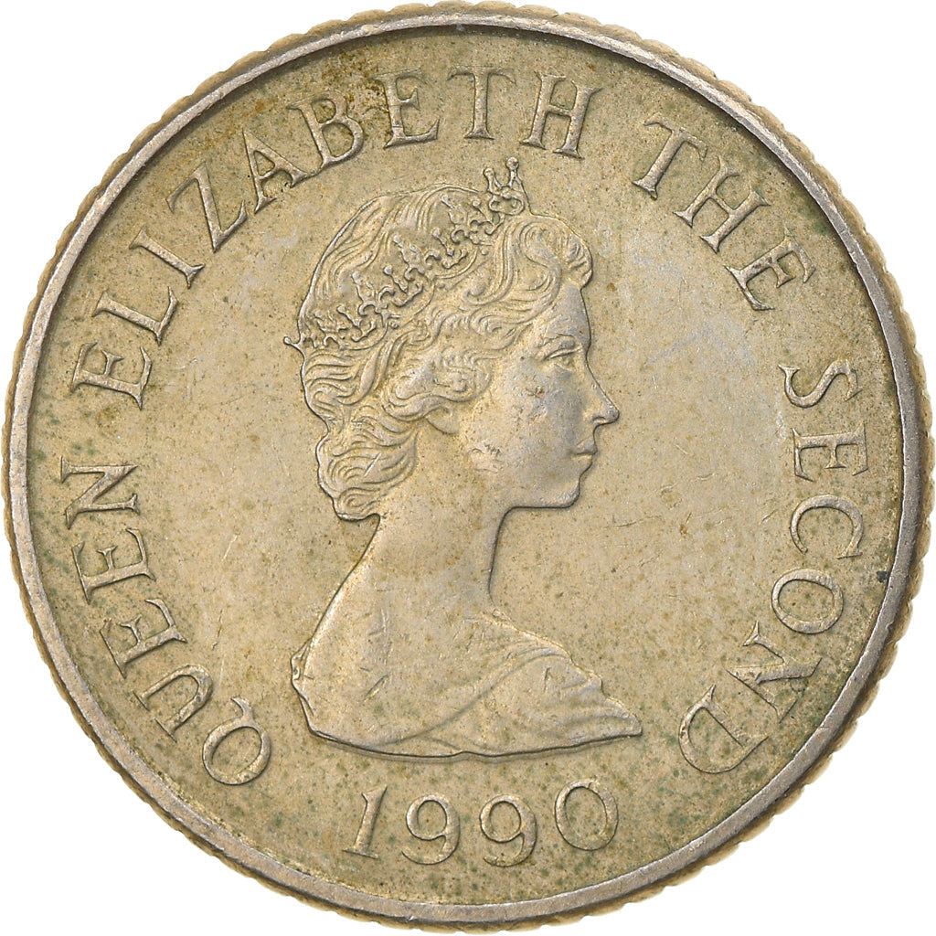 Jersey Coin Islander 5 Pence | Queen Elizabeth II | Seymour Tower | KM56.2 | 1990 - 1997