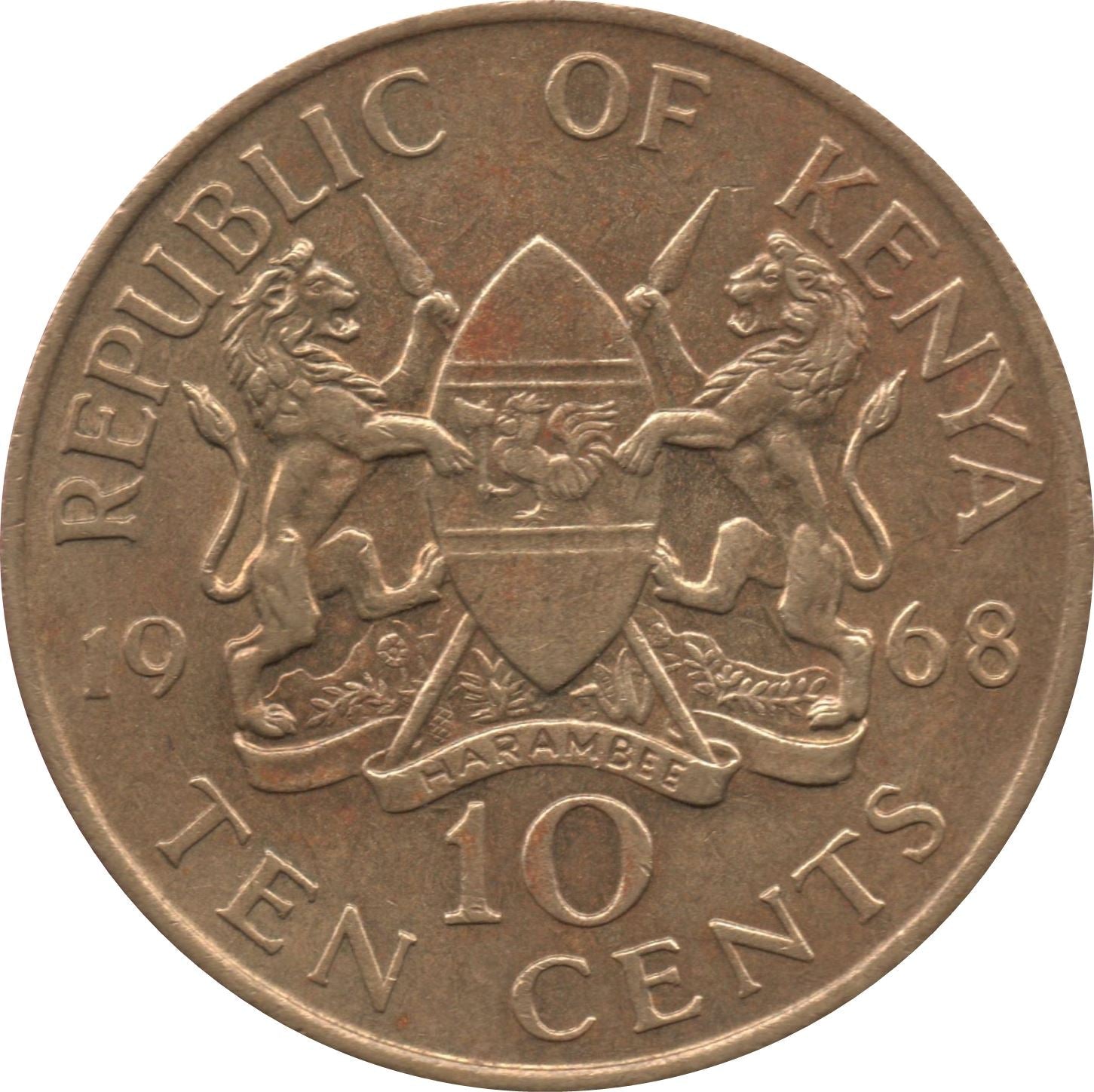 Kenya 10 Cents Coin | KM2 | 1966 - 1968