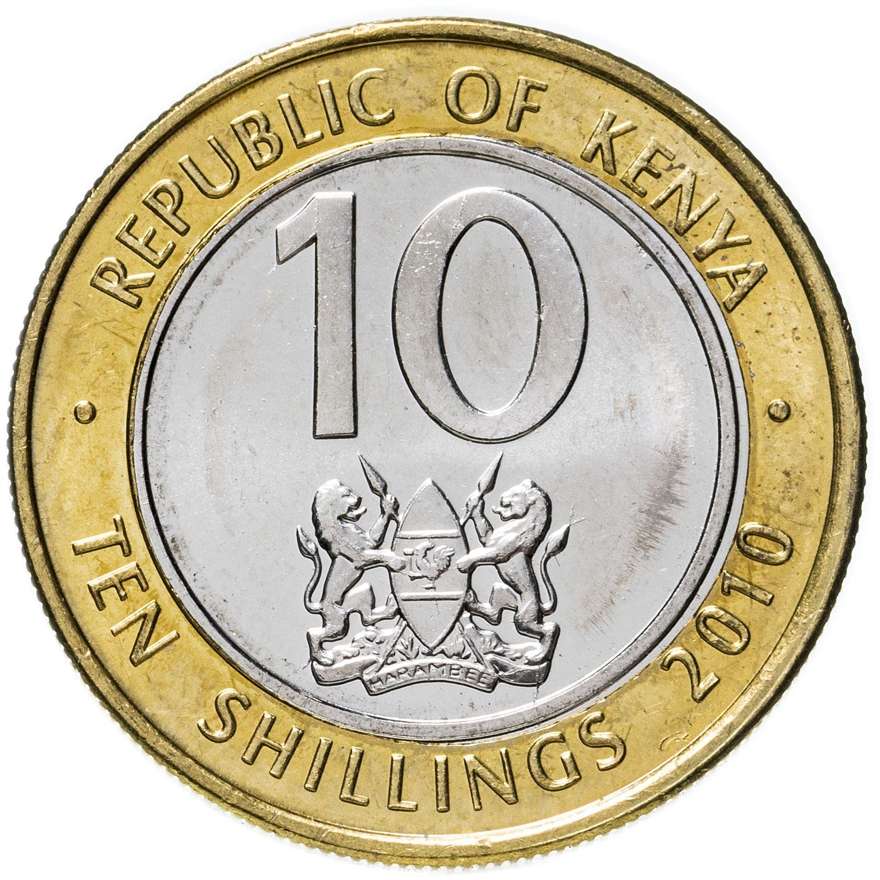 Kenya 10 Shillings | Mzee Jomo Kenyatta Coin | KM35.2 | 2010