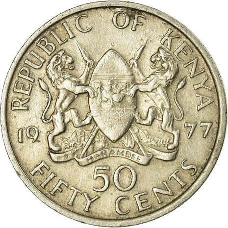 Kenya 50 Cents | Mzee Jomo Kenyatta Coin | KM13 | 1969 - 1978