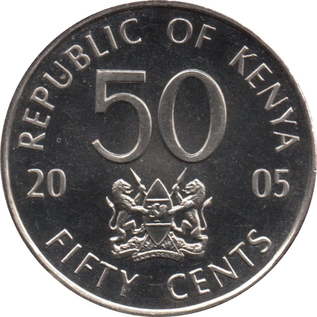 Kenya 50 Cents | Mzee Jomo Kenyatta Coin | KM41 | 2005 - 2009