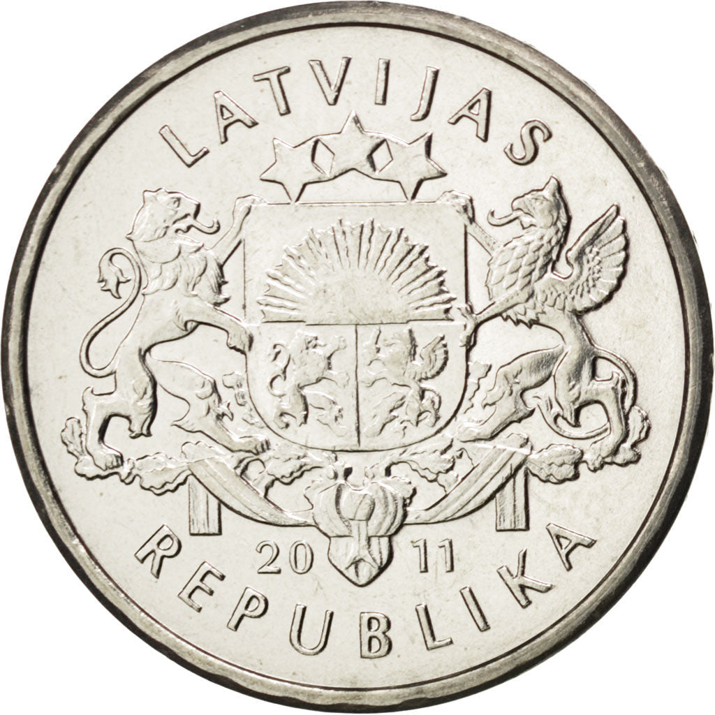 Latvia Coin Latvian 1 Lats | Beer Mug | KM119 | 2011