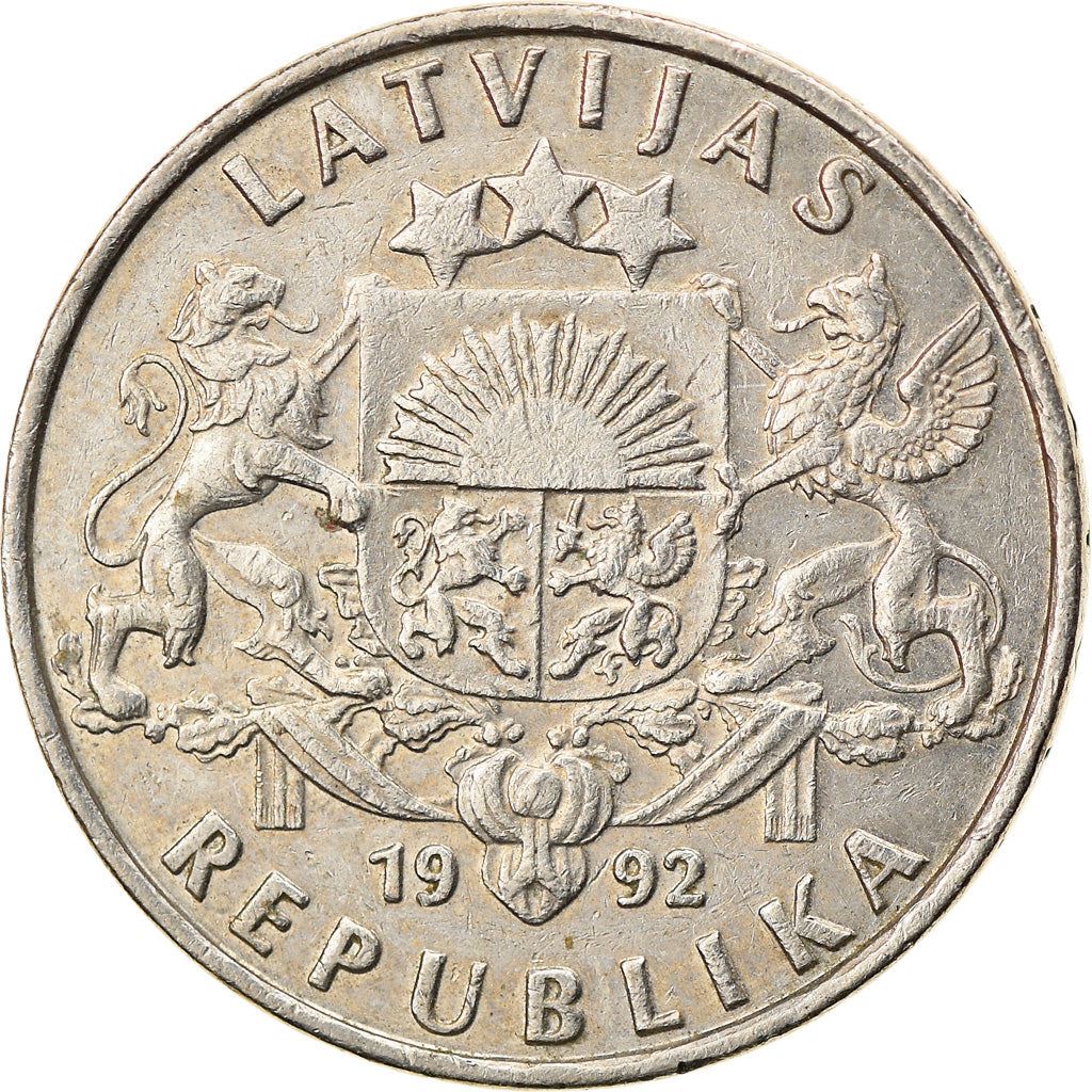 Latvia Coin Latvian 1 Lats | Salmon | Lion | Griffin | KM12 | 1992 - 2008