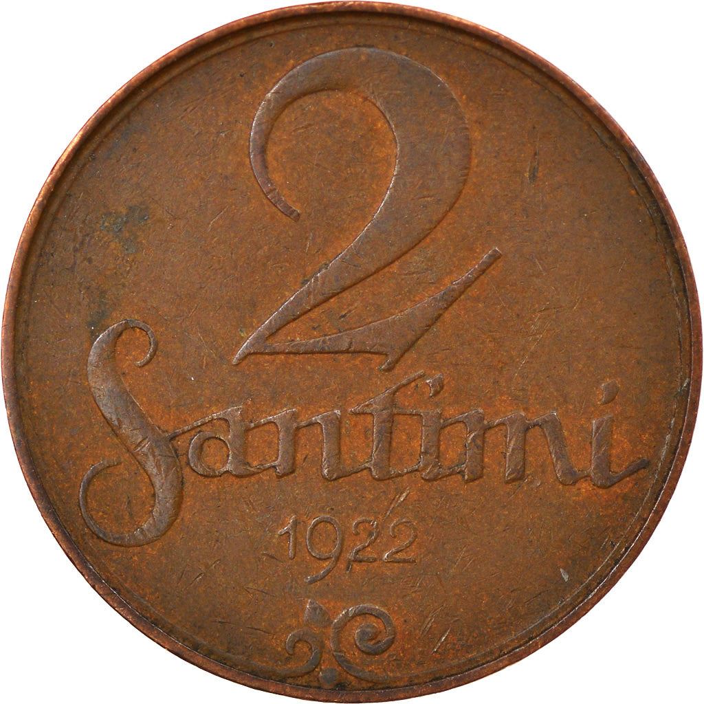 Latvia Coin Latvian 2 Santimi | Ribbon | KM2 | 1922 - 1932