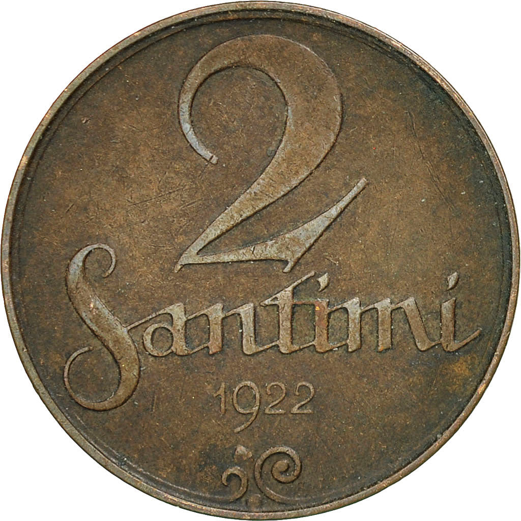 Latvia Coin Latvian 2 Santimi | Ribbon | KM2 | 1922 - 1932