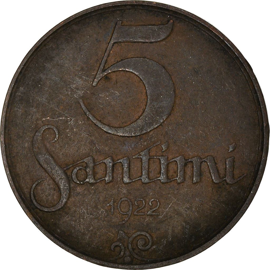 Latvia Coin Latvian 5 Santimi | Ribbon | KM3 | 1922 - 1923