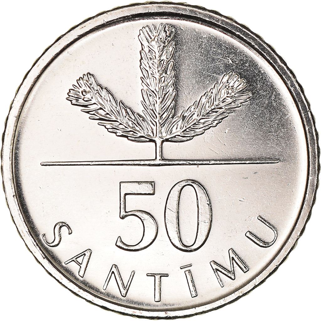 Latvia Coin Latvian 50 Santimu | Pine Tree | KM13 | 1992 - 2009