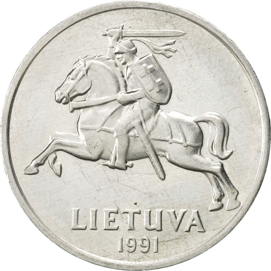 Lithuania Coin Lithuanian 5 Centai | Vytis | Horse | Knight | KM87 | 1991