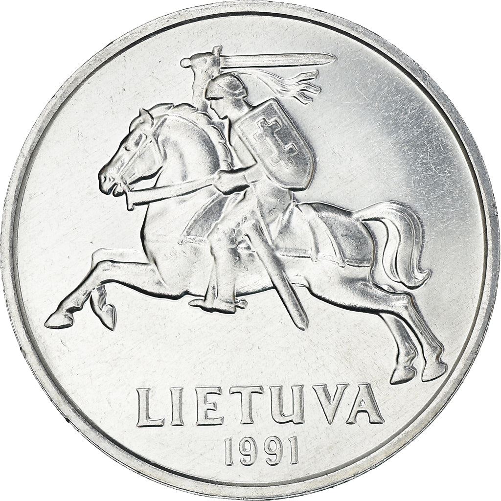 Lithuania Coin Lithuanian 5 Centai | Vytis | Horse | Knight | KM87 | 1991