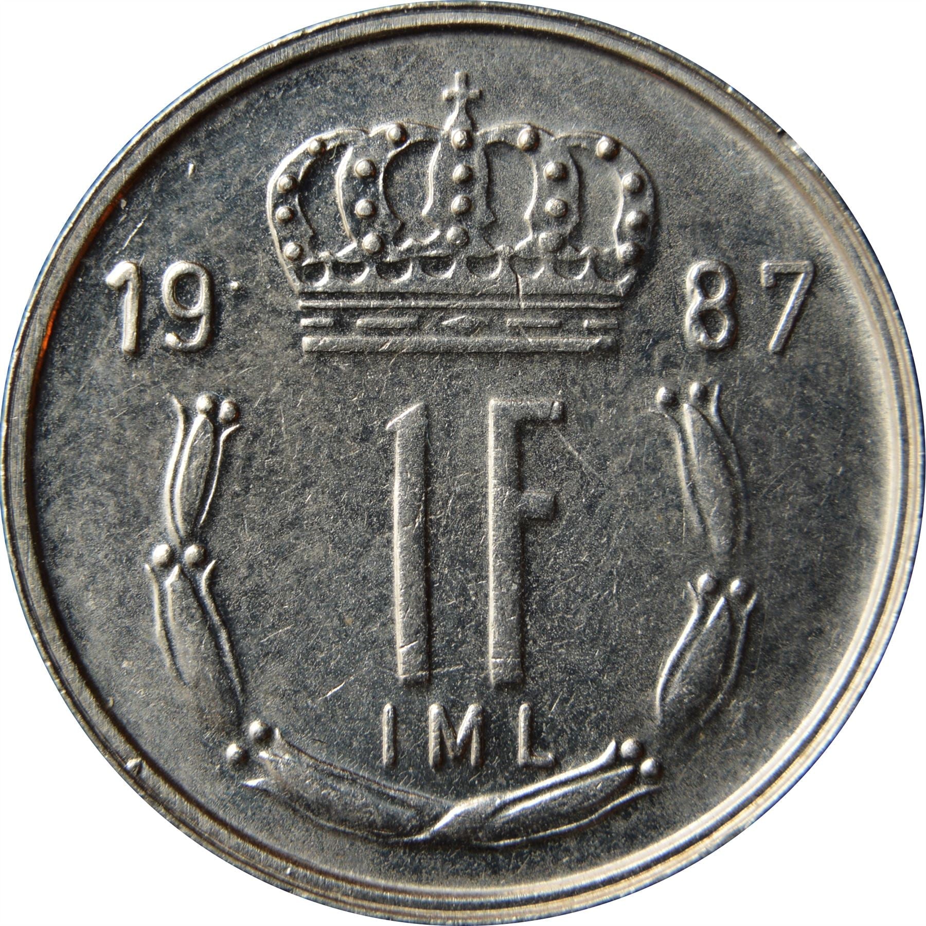 Luxembourg 1 Franc Coin | Prince Jean | KM59 | 1986 - 1987