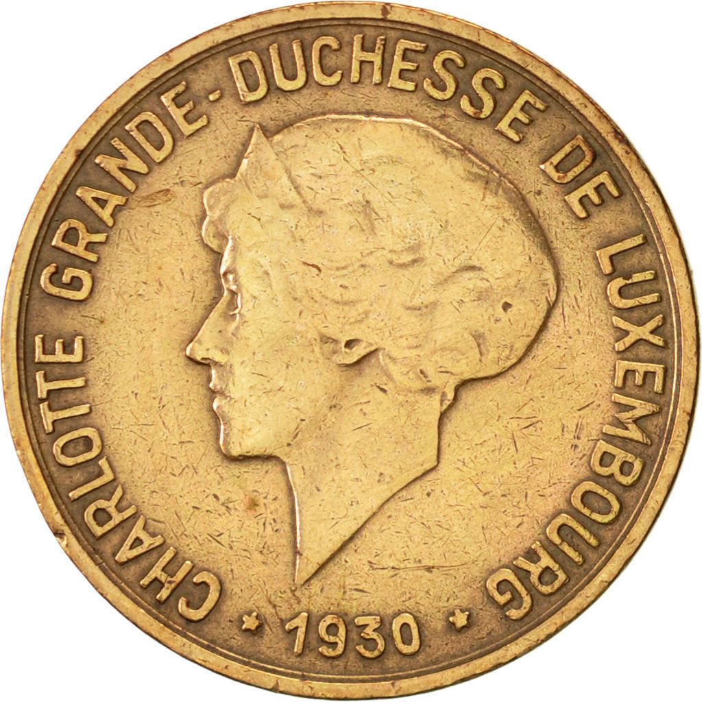 Luxembourg 10 Centimes Coin | Grand Duchess Charlotte | KM41 | 1930