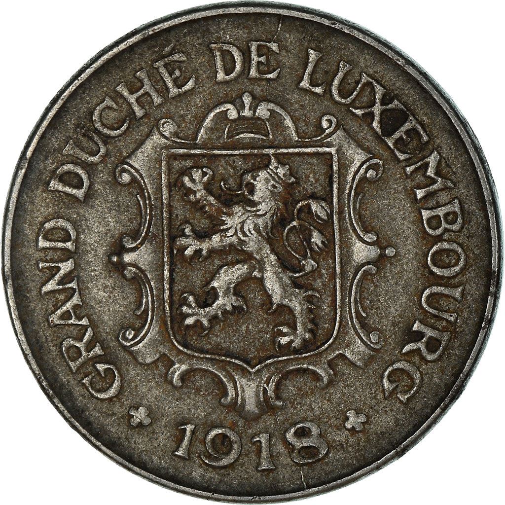 Luxembourg 10 Centimes Coin | Marie Adelaide | Charlotte Iron | KM31 | 1918 - 1923