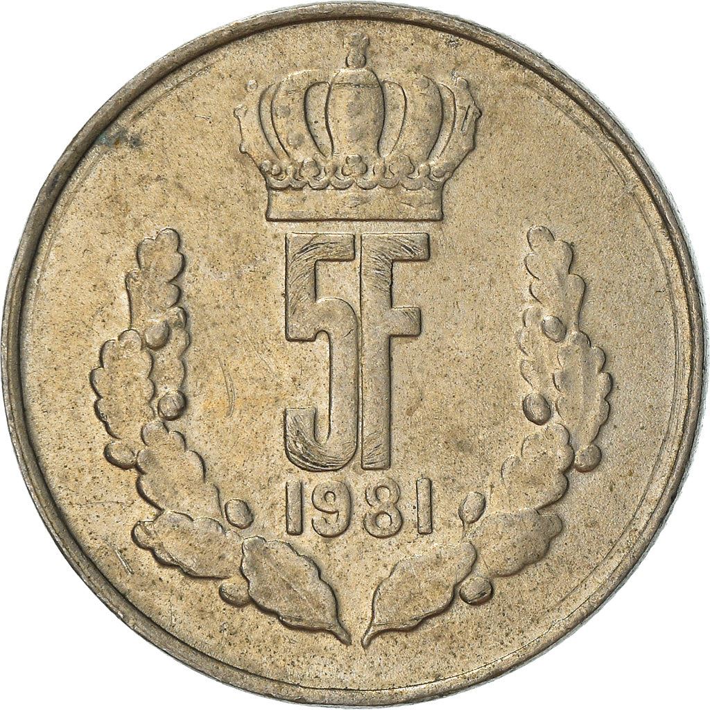 Luxembourg Coin Luxembourger 5 Francs | Prince Jean | KM56 | 1971 - 1981