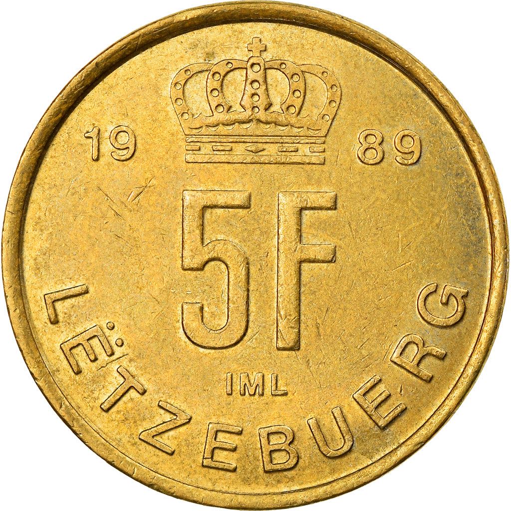 Luxembourg Coin Luxembourger 5 Francs | Prince Jean | KM65 | 1989 - 1995