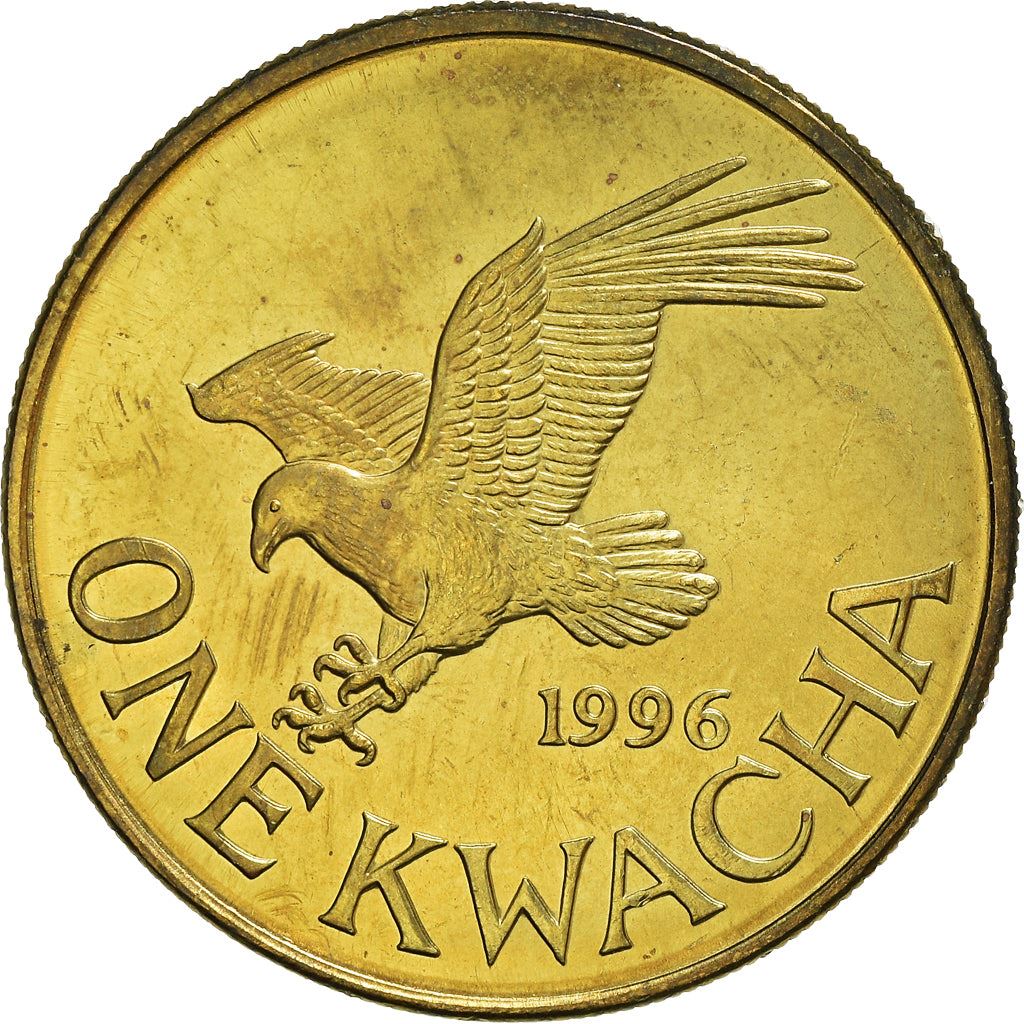 Malawi 1 Kwacha Coin | President Bakill Muluzi | Fish Eagle | KM28 | 1996 - 2003