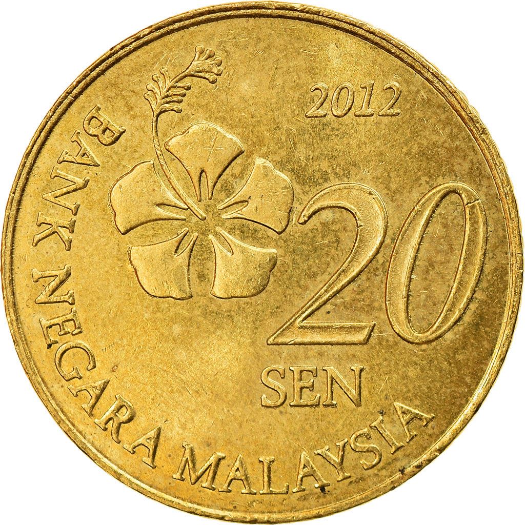 Malaysia | 20 Sen Coin | Hibiscus | Km:203 | 2011 - 2024