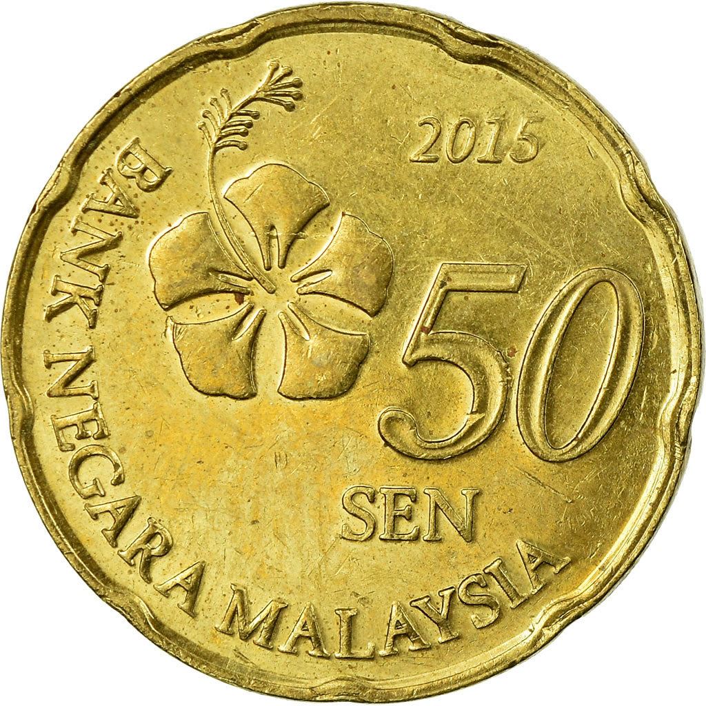 Malaysia | 50 Sen Coin | Hibiscus flower | Km:204 | 2011 - 2023