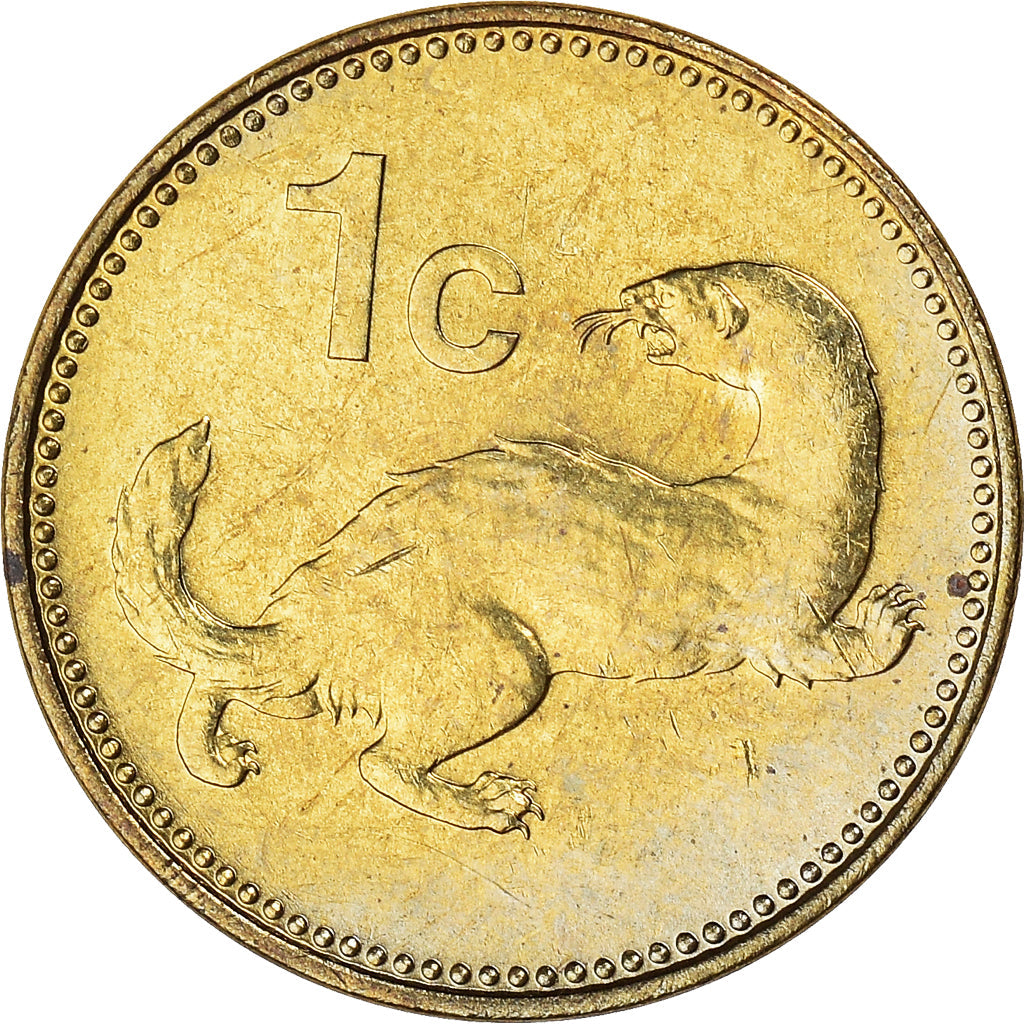 Malta Coin Maltese 1 Cent | Sun | Luzzu Boat | Least Weasel | KM78 | 1986