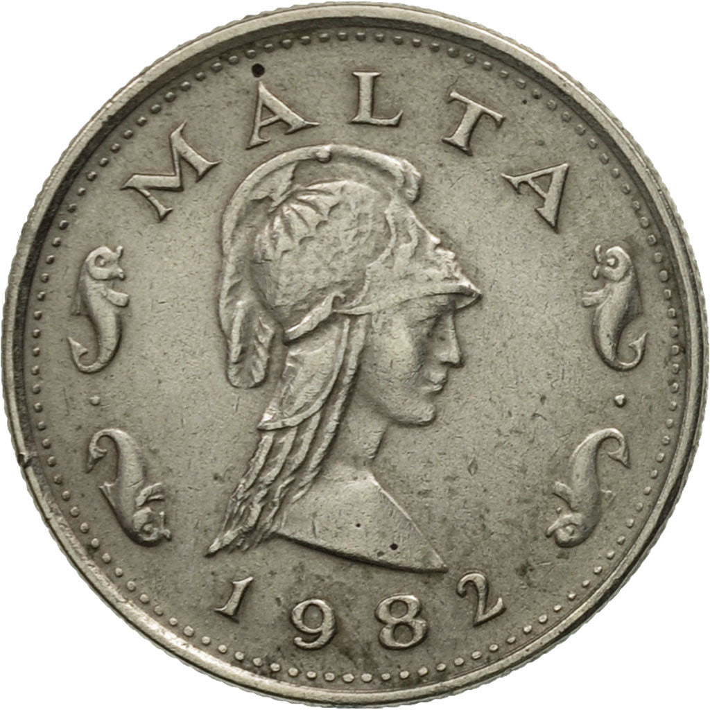 Malta Coin Maltese 2 Cents | Penthesilea Amazons Queen | KM9 | 1972 - 1982