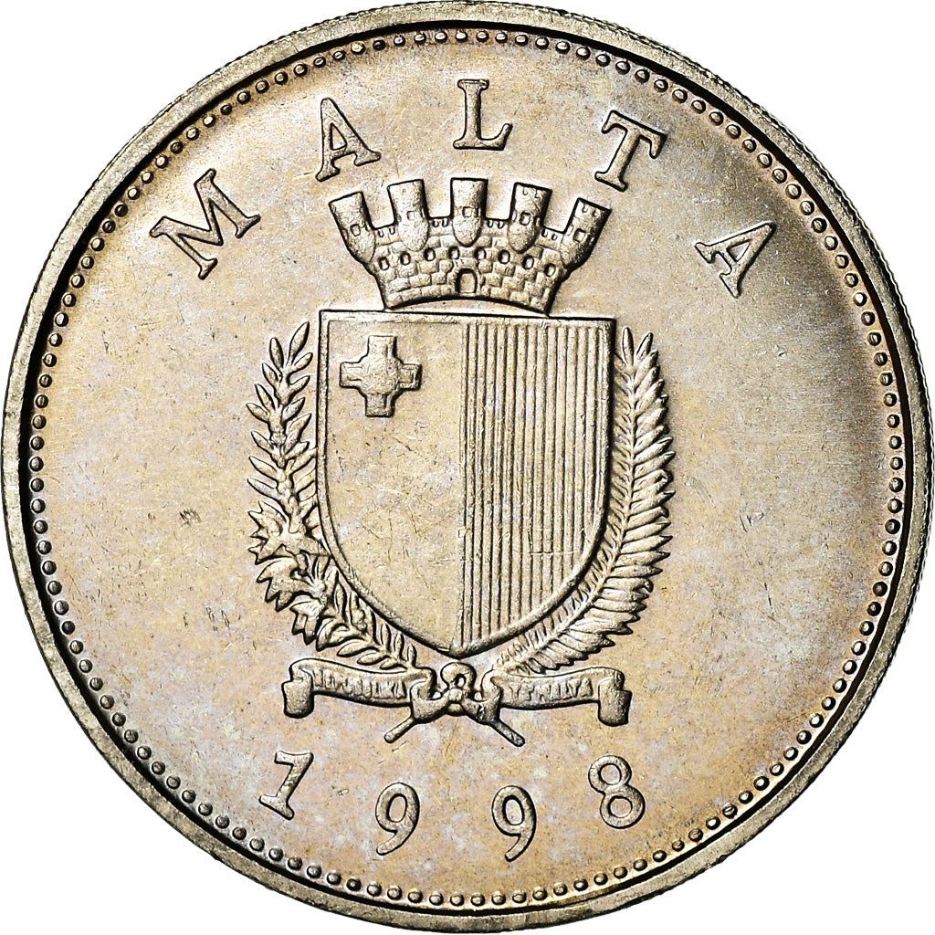 Malta Coin Maltese 25 Cents | Evergreen Rose | KM97 | 1991 - 2007