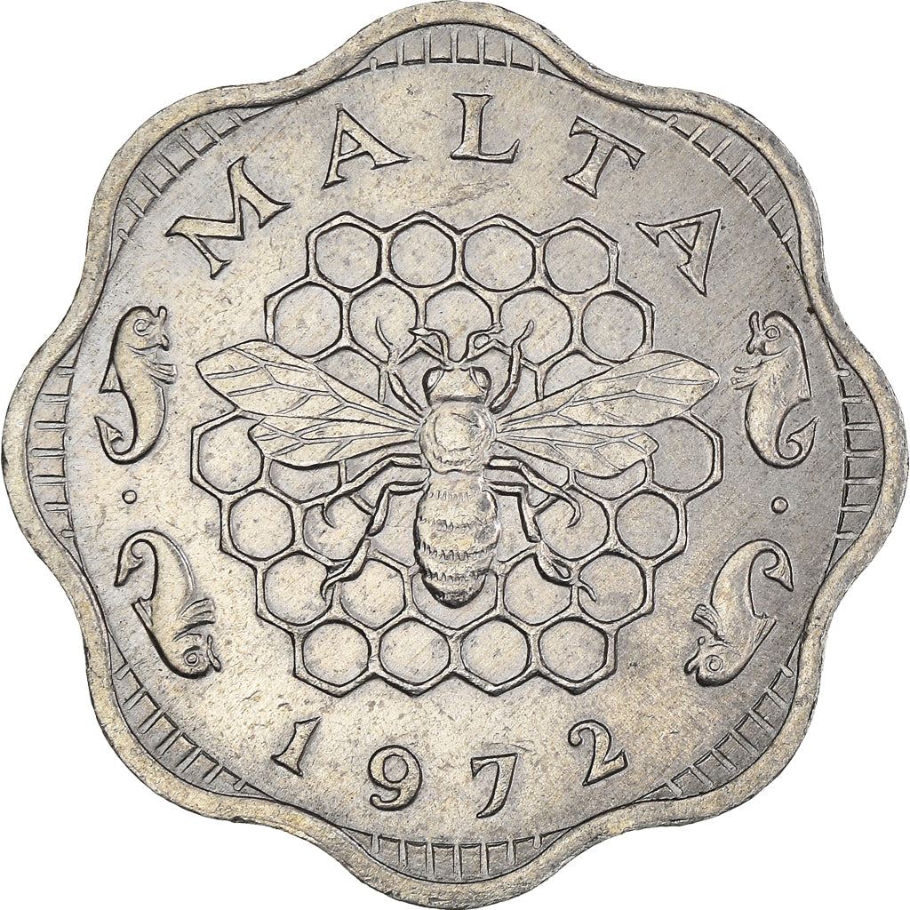 Malta Coin Maltese 3 Mils | Bee | Honeycomb | KM6 | 1972 - 2006