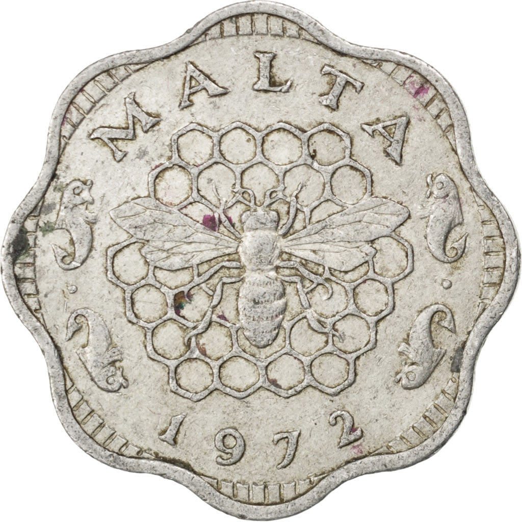 Malta Coin Maltese 3 Mils | Bee | Honeycomb | KM6 | 1972 - 2006