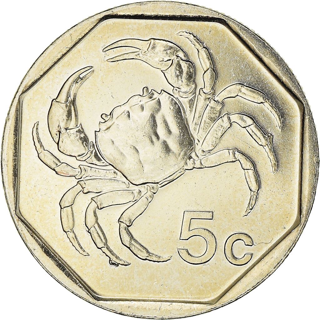 Malta Coin Maltese 5 Cents | Freshwater Crab | KM95 | 1991 - 2007