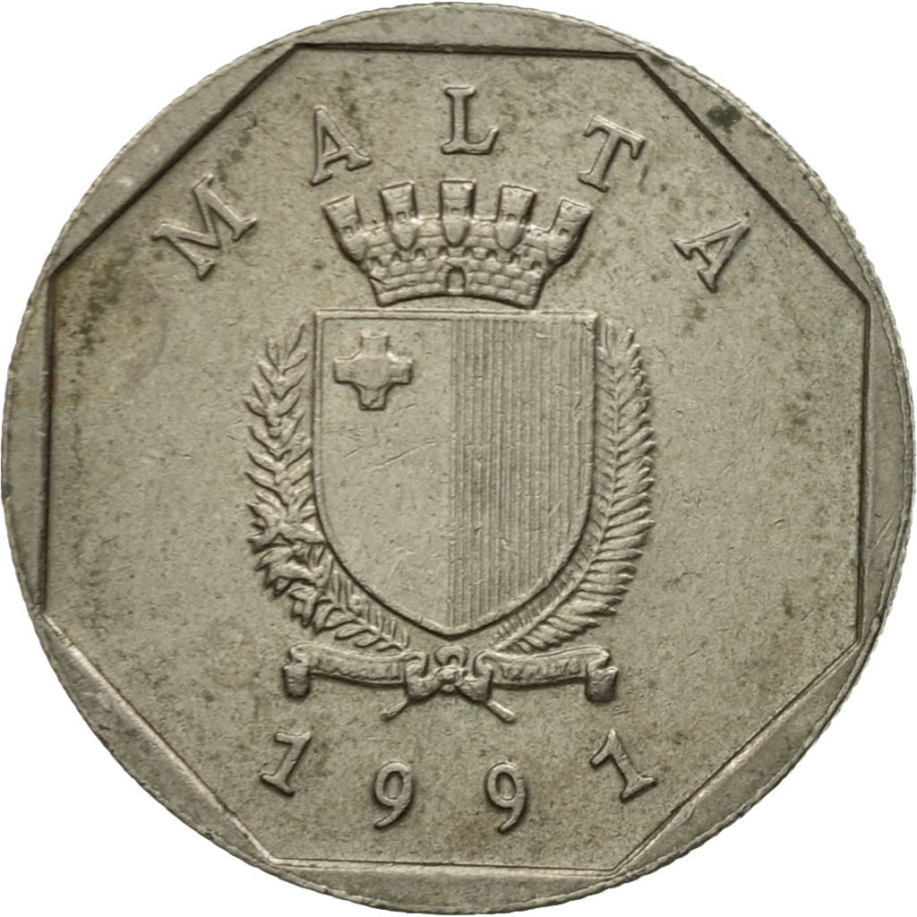 Malta Coin Maltese 5 Cents | Freshwater Crab | KM95 | 1991 - 2007