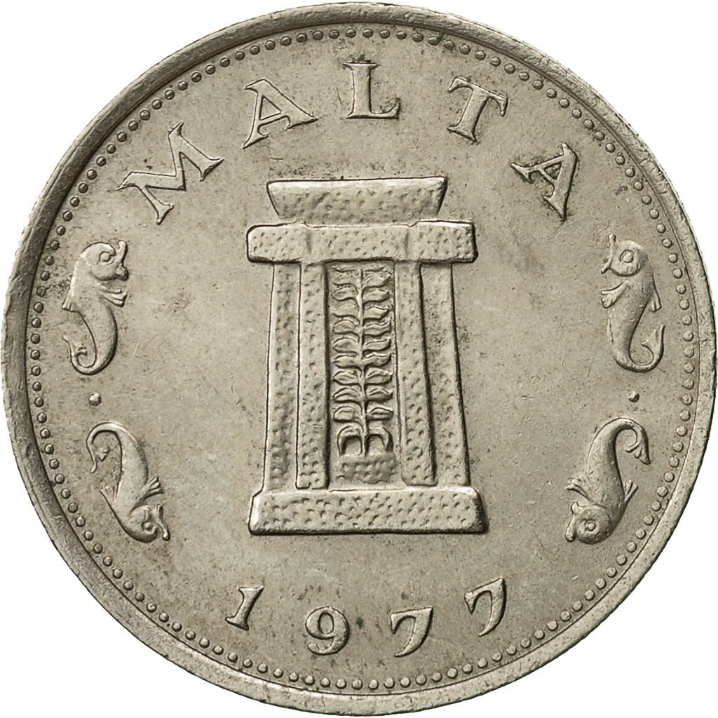 Malta Coin Maltese 5 Cents | Ritual Altar | Hagar Qim Temple | KM10 | 1972 - 1981