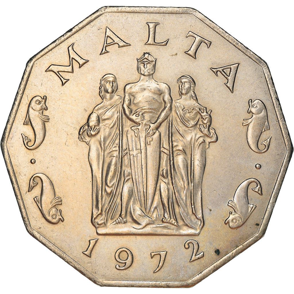 Malta Coin Maltese 50 Cents Coin | Great Siege Monument | KM12 | 1972 - 1981