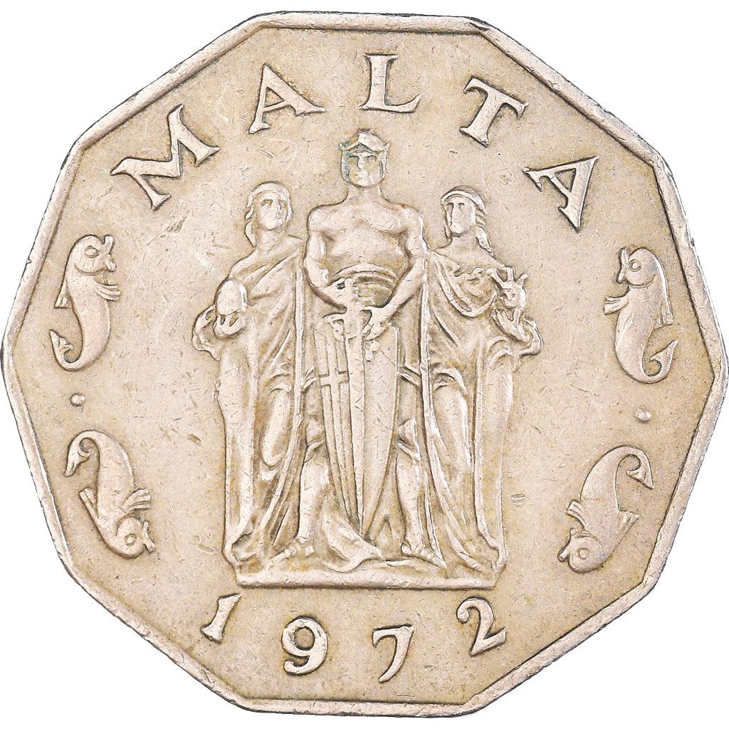 Malta Coin Maltese 50 Cents Coin | Great Siege Monument | KM12 | 1972 - 1981