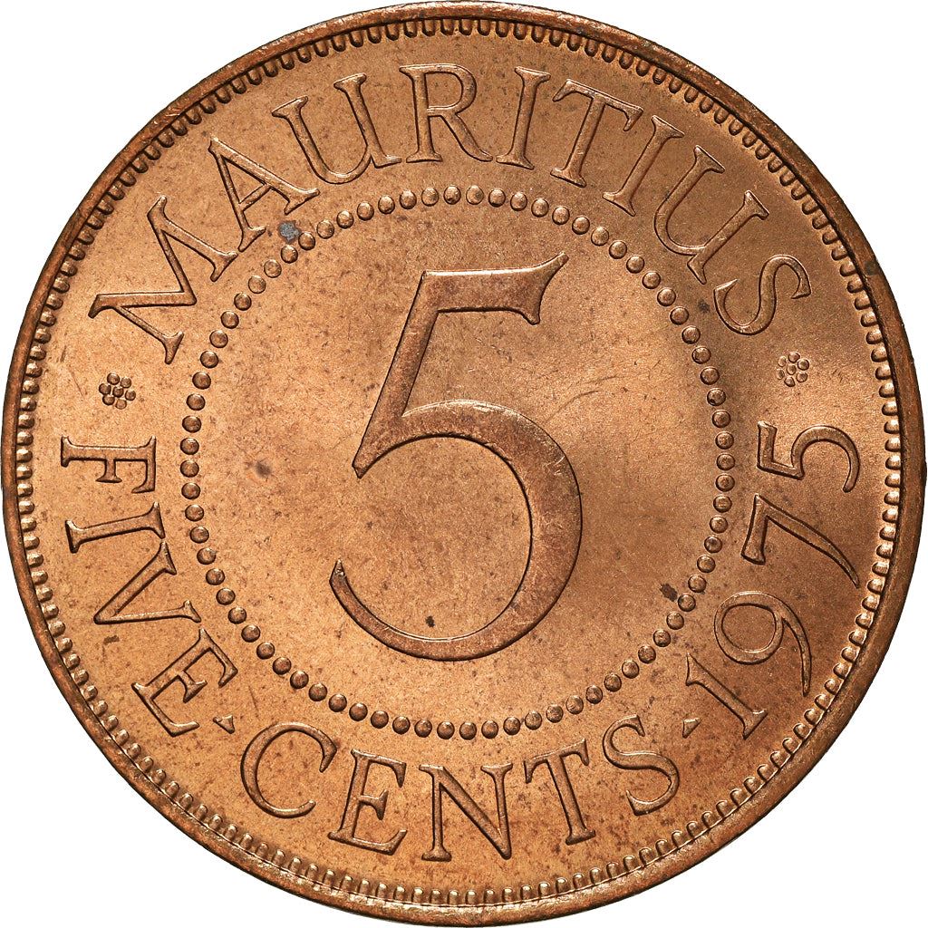 Mauritius 5 Cents Coin | Queen Elizabeth II | KM34 | 1956 - 1978