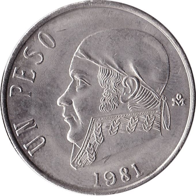 Mexico 1 Peso | José Maria Teclo Morelos y Pavón | Eagle Coin | KM460 | 1970 - 1983