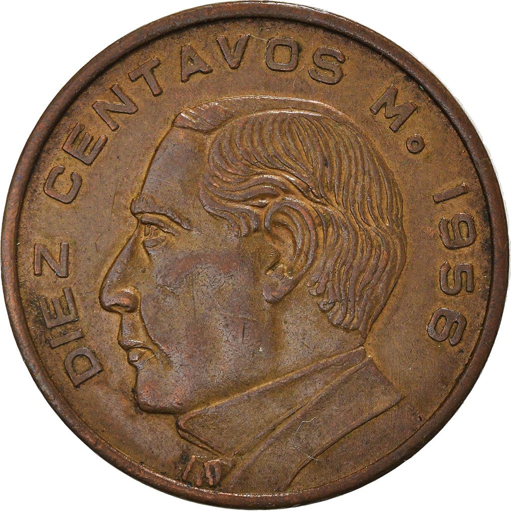 Mexico 10 Centavos | Benito Juárez | Mexican Coin | KM433 | 1955 - 1967