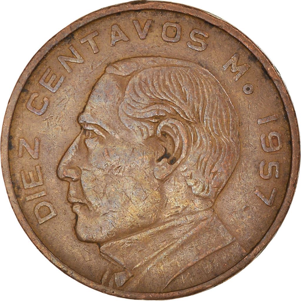 Mexico 10 Centavos | Benito Juárez | Mexican Coin | KM433 | 1955 - 1967