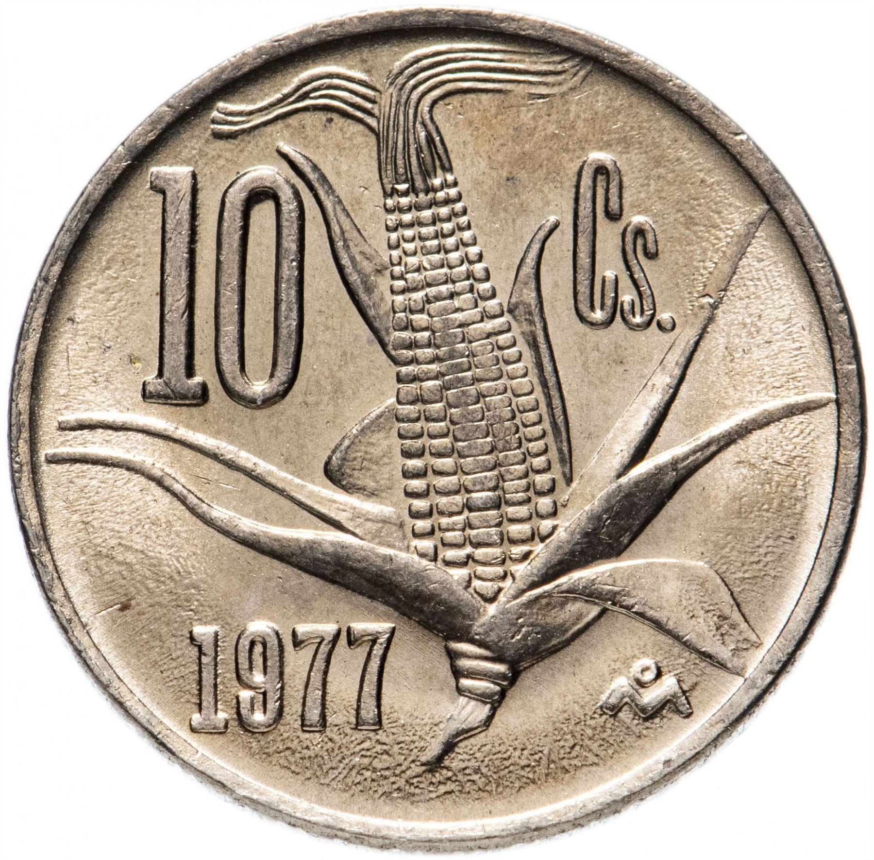 Mexico 10 Centavos Coin | Eagle | Corn ear | KM434 | 1974 - 1980