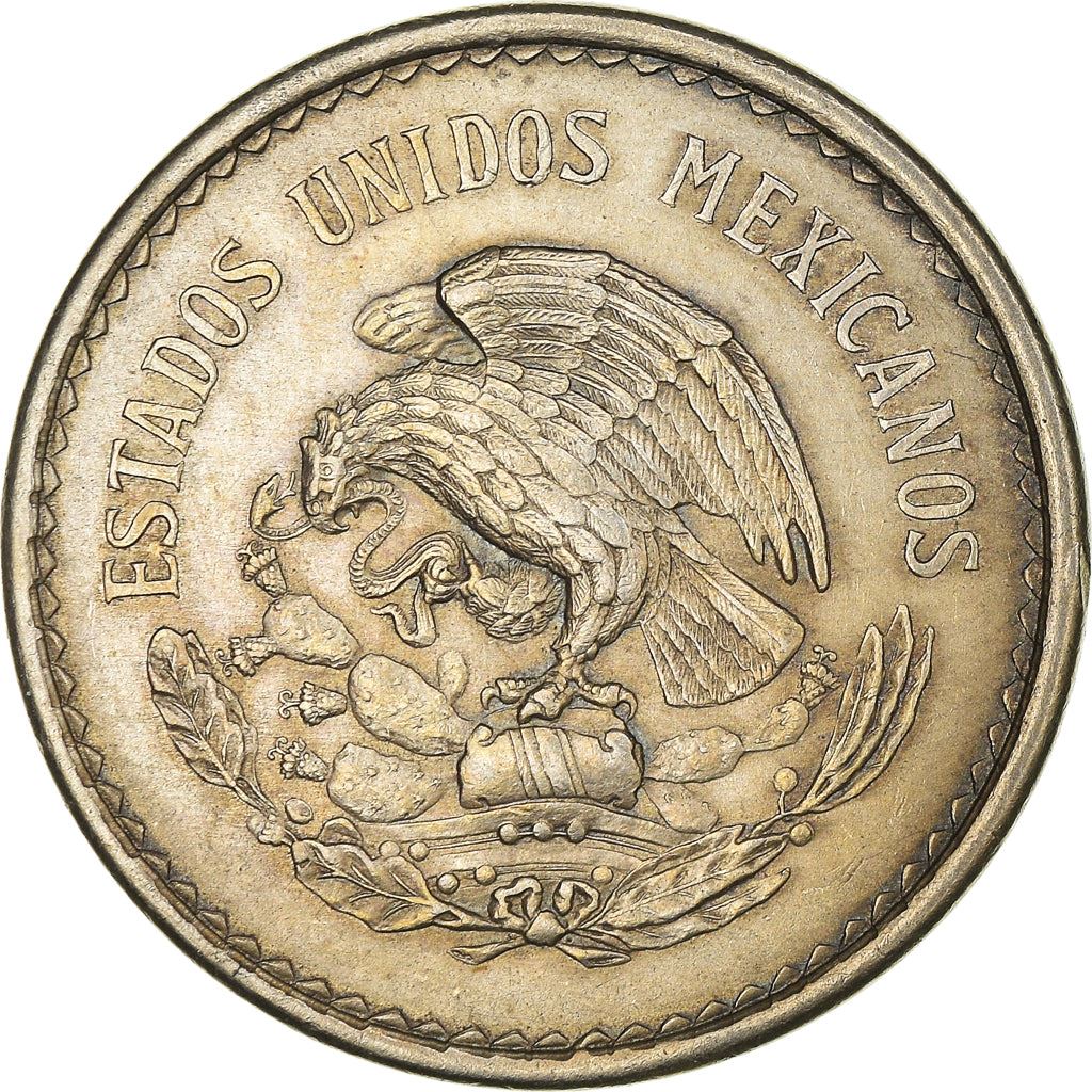 Mexico 10 Centavos Coin | Sun stone | Aztec | Golden Eagle | KM432 | 1936 - 1946