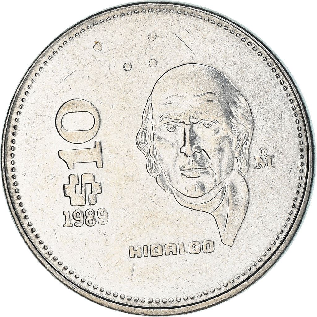 Mexico 10 Pesos | Miguel Hidalgo y Costilla | Eagle | Snake Coin | KM512 | 1985 - 1990