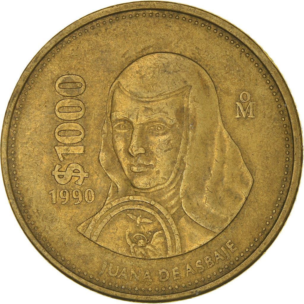 Mexico 1000 Pesos | Sor Juana Inés de la Cruz | Joan Agnes Coin | KM536 | 1988 - 1992