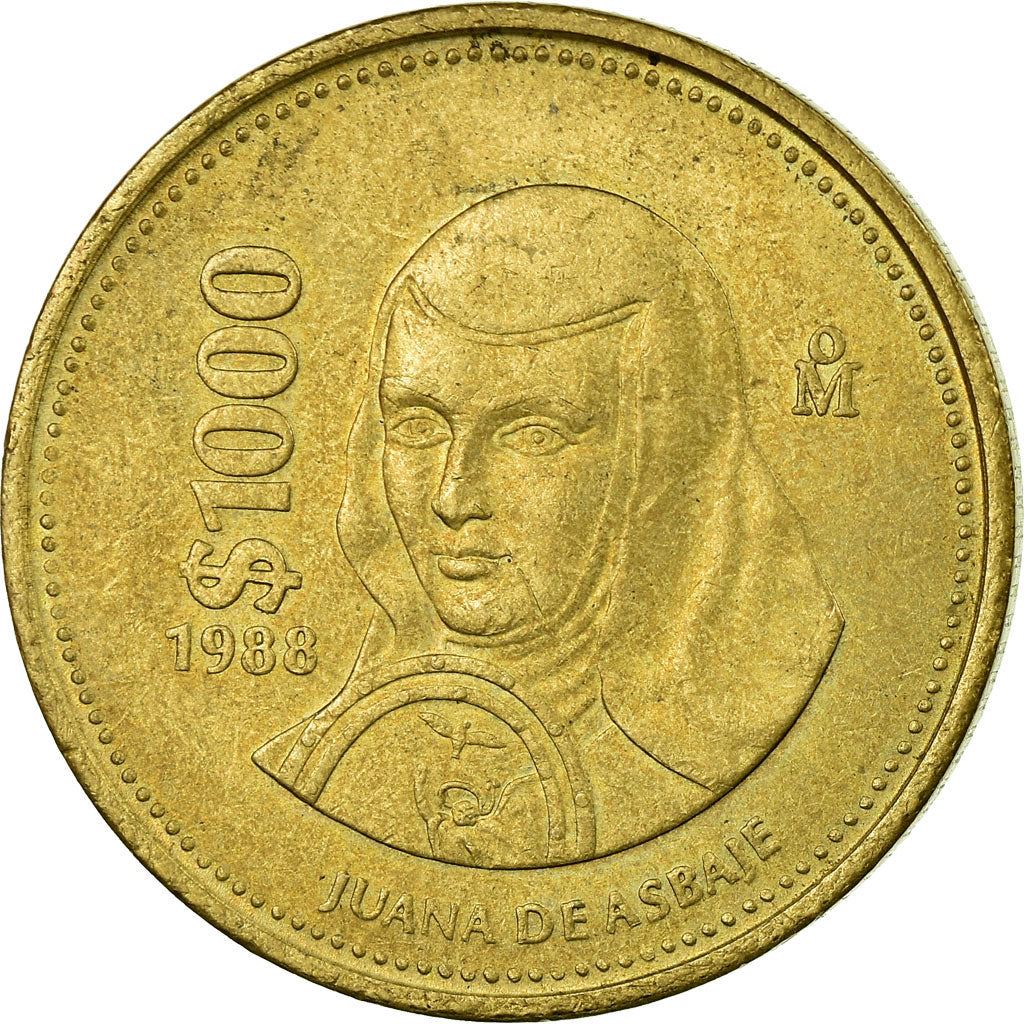 Mexico 1000 Pesos | Sor Juana Inés de la Cruz | Joan Agnes Coin | KM536 | 1988 - 1992