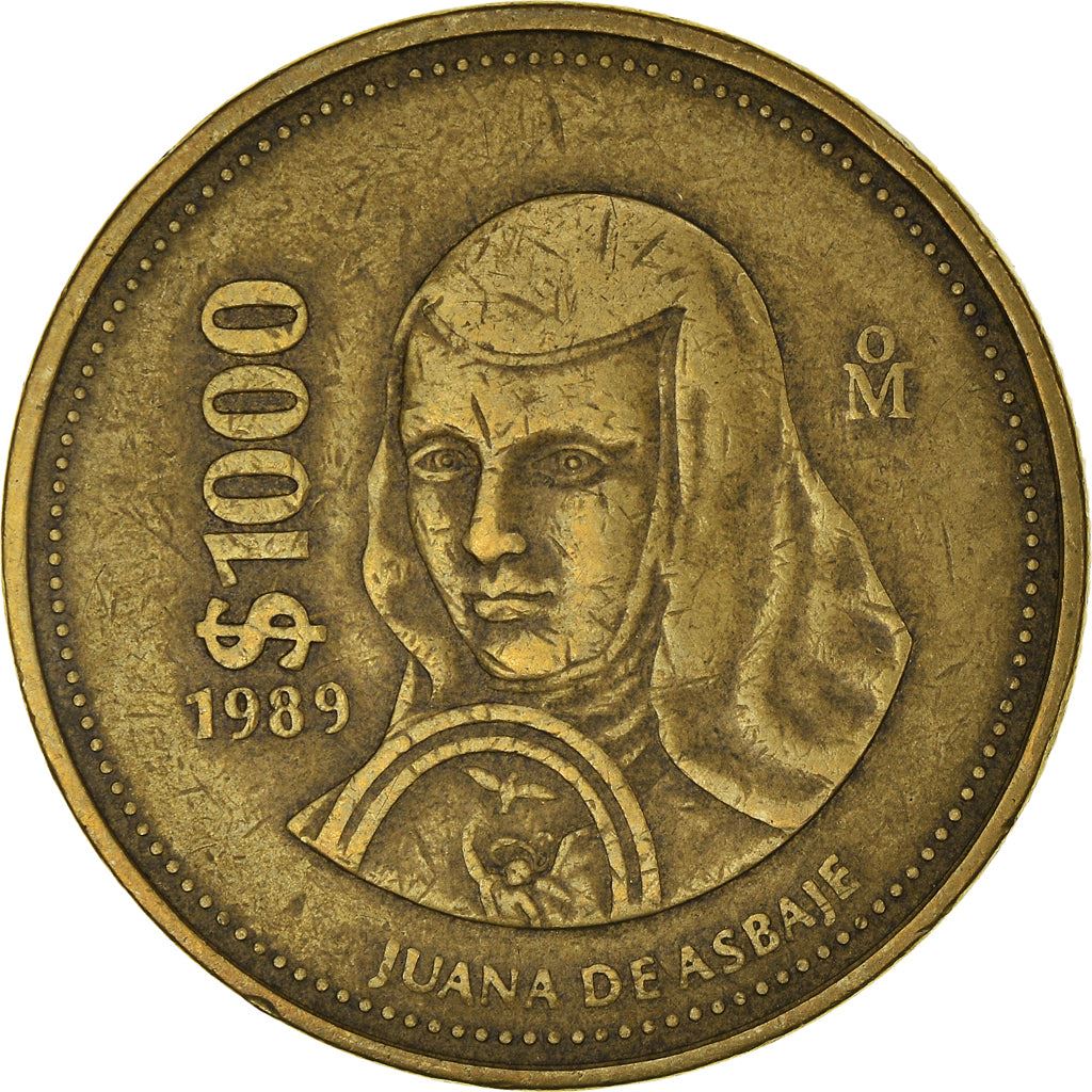 Mexico 1000 Pesos | Sor Juana Inés de la Cruz | Joan Agnes Coin | KM536 | 1988 - 1992