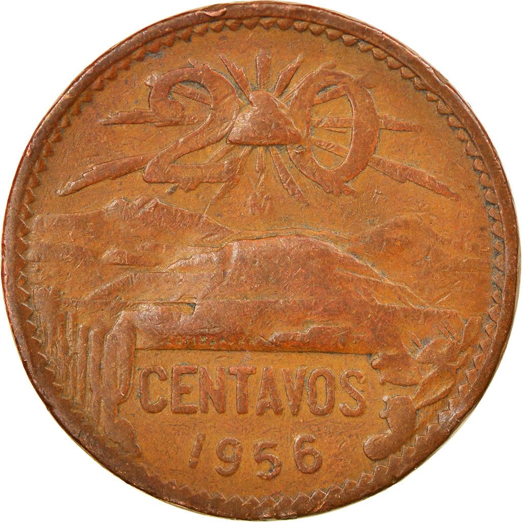 Mexico 20 Centavos | Liberty cap | Pyramid | Teotihuacán Coin | KM440 | 1955 - 1971