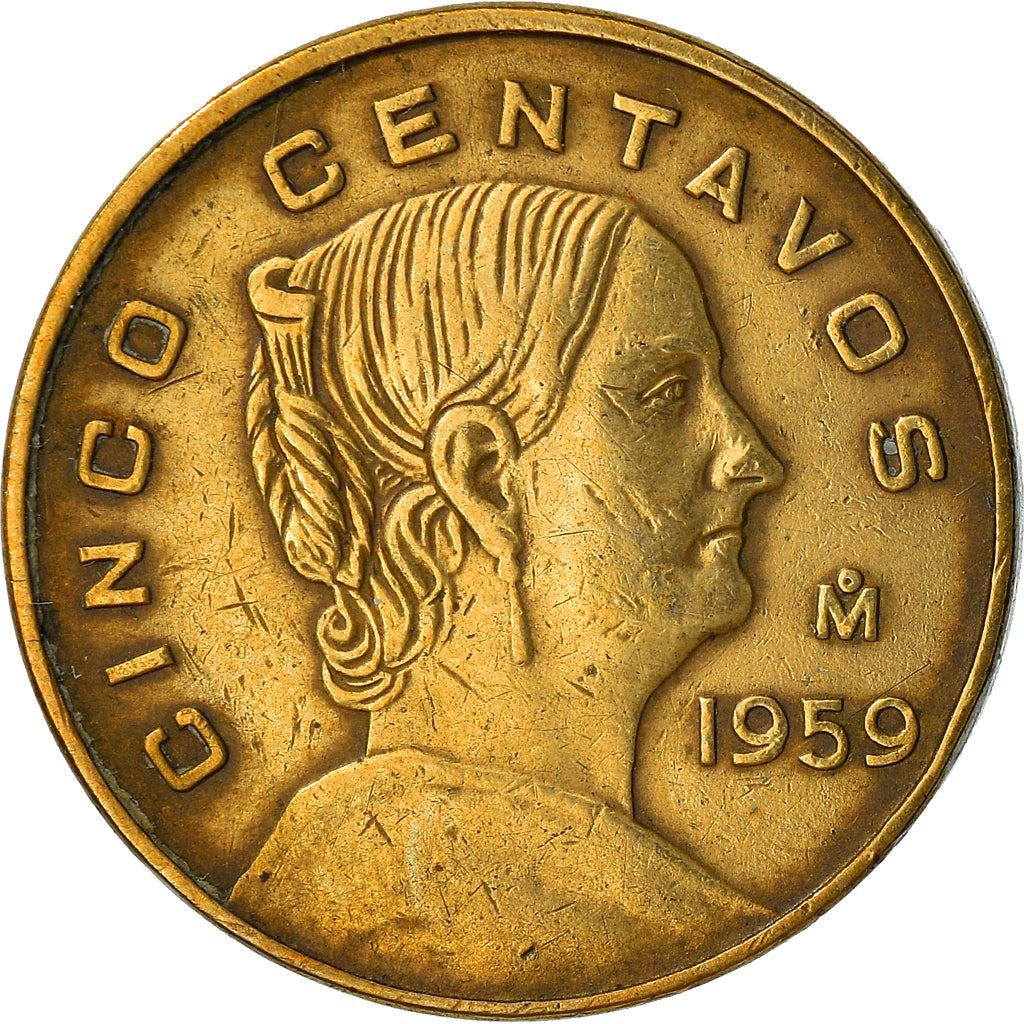 Mexico 5 Centavos | Josefa Ortiz de Domínguez | Eagle | Snake Coin | KM426 | 1954 - 1969