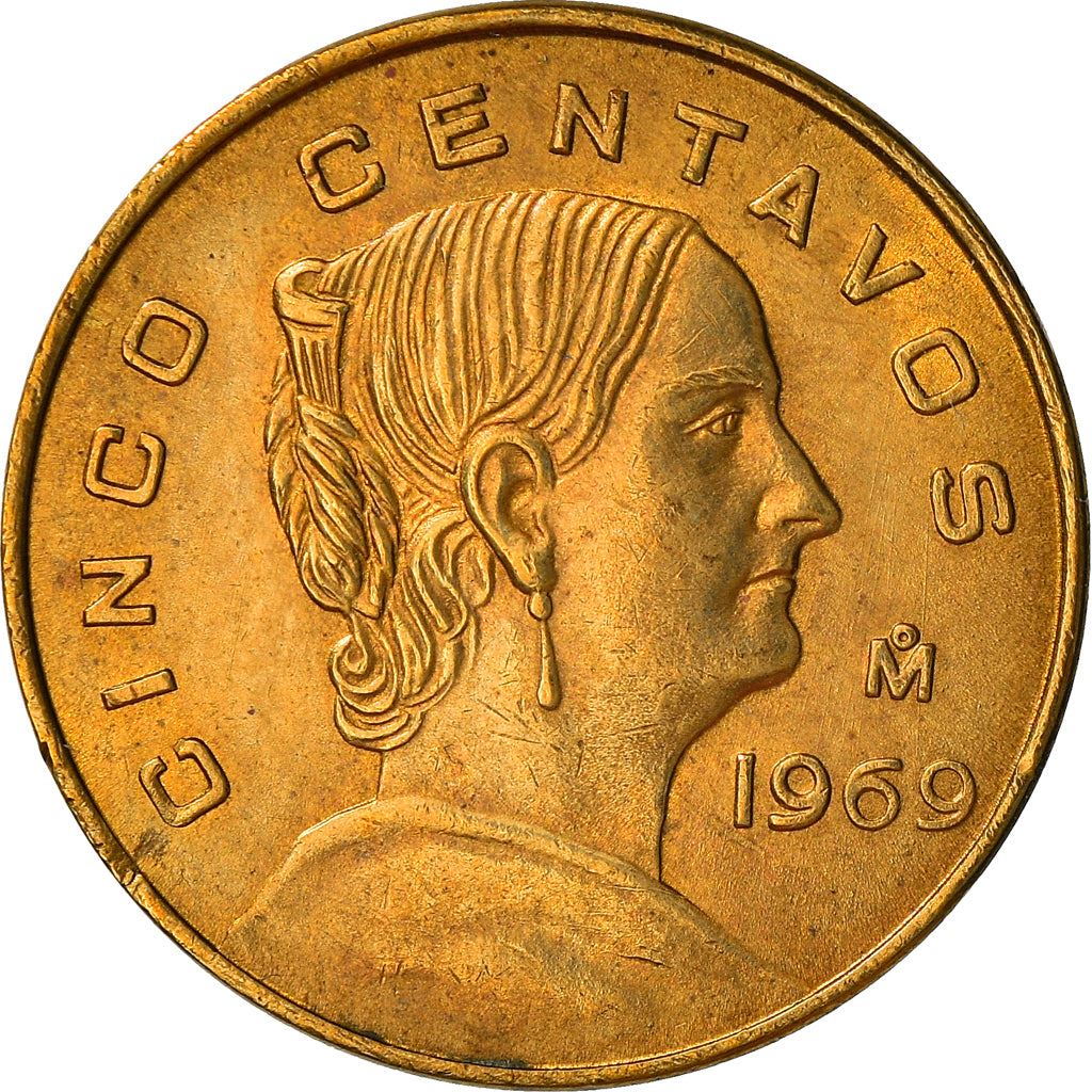 Mexico 5 Centavos | Josefa Ortiz de Domínguez | Eagle | Snake Coin | KM426 | 1954 - 1969