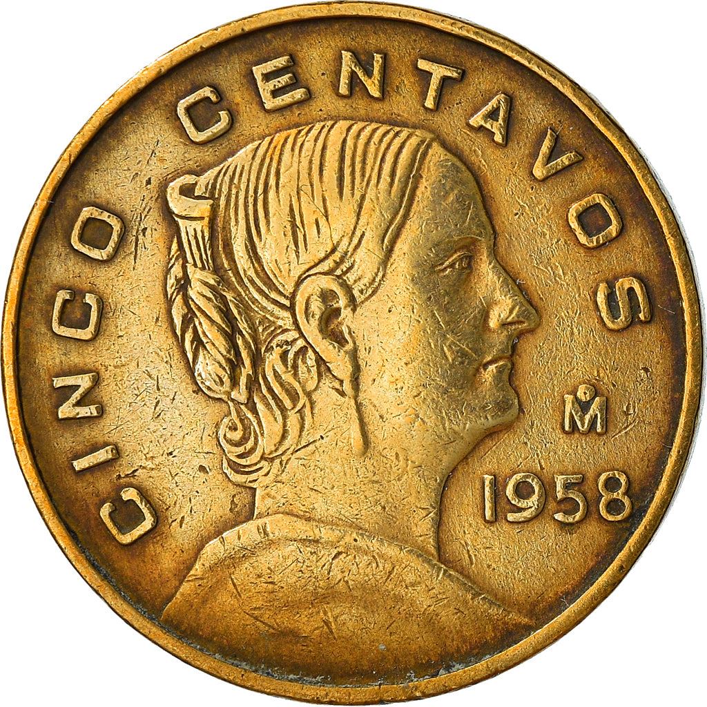 Mexico 5 Centavos | Josefa Ortiz de Domínguez | Eagle | Snake Coin | KM426 | 1954 - 1969