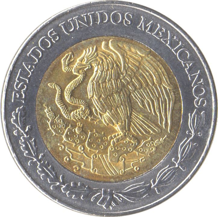 Mexico 5 Pesos | Aztec sun stone | Serpents ring | Eagle Coin | KM605 | 1997 - 2021