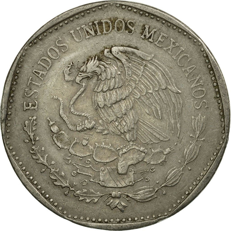 Mexico 5 Pesos feathered serpent god Quetzalcoatl Coin KM485 198