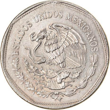 Mexico 5 Pesos | feathered serpent god Quetzalcoatl Coin | KM485 | 1980 - 1985