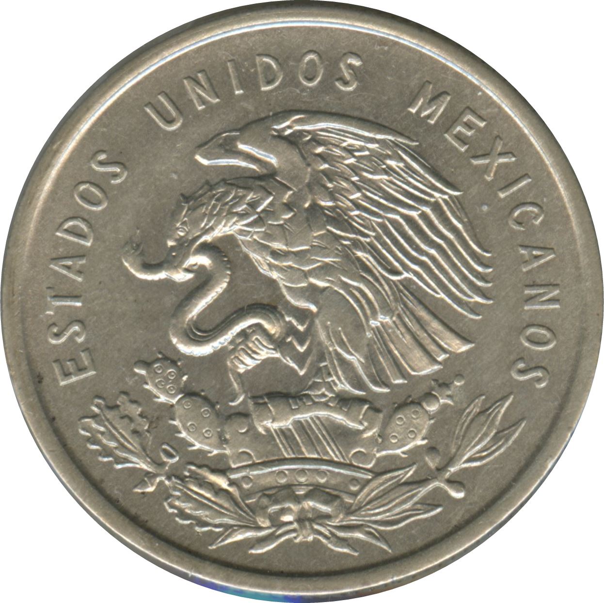 Mexico 50 Centavos Coin | King Cuauhtemoc | Eagle | Wreth | Silver | KM449 | 1950 - 1951