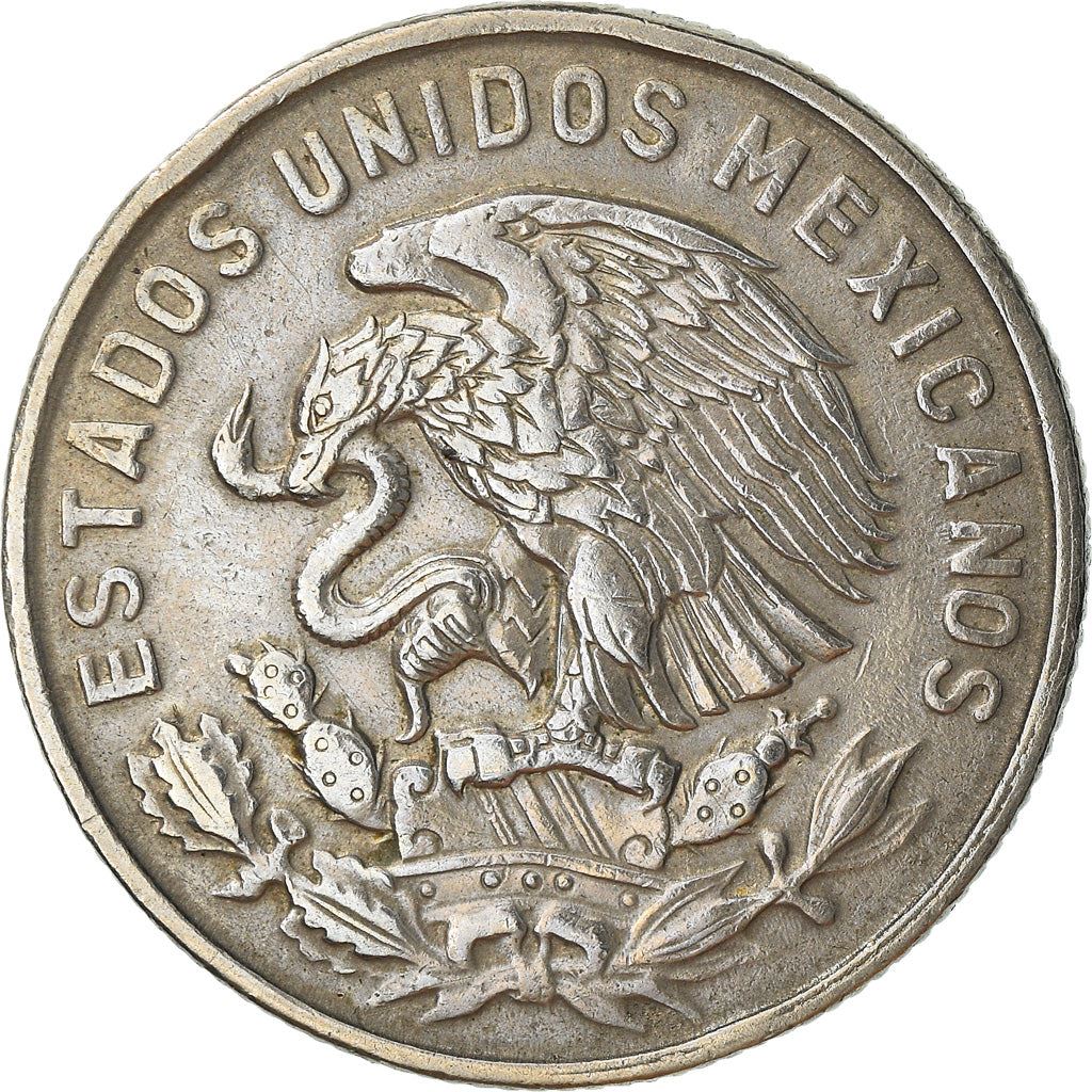 Mexico 50 Centavos Coin | King Cuauhtemoc | Feather crown | KM451 | 1964 - 1969